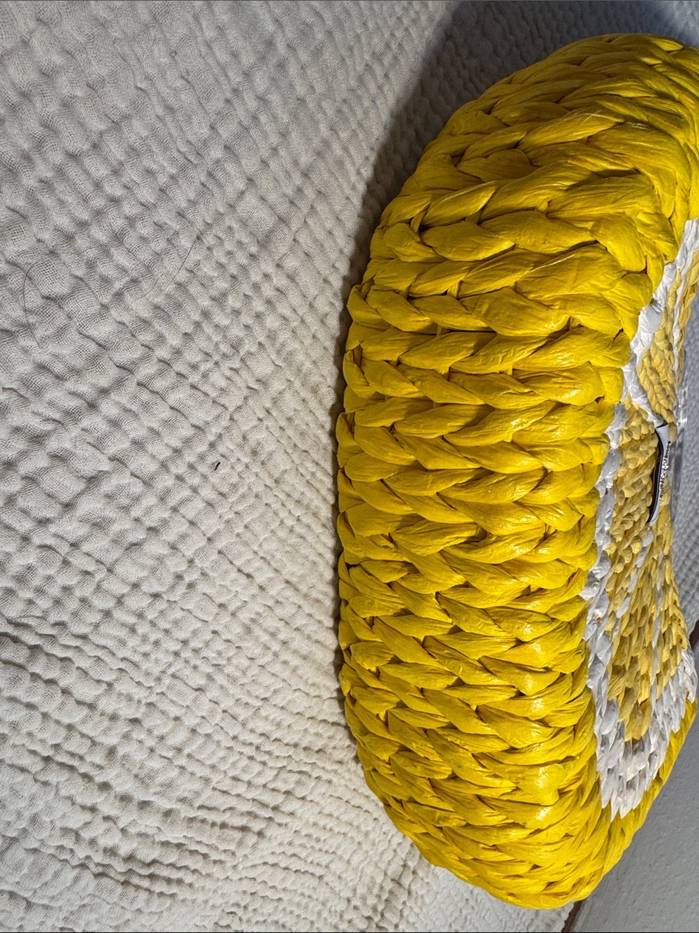 NWOT Kate Spade lemon tote 
Yellow and White Woven Straw tote - Picture 4 of 4